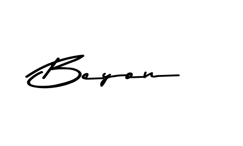 Create a beautiful signature design for name Beyon. With this signature (Asem Kandis PERSONAL USE) fonts, you can make a handwritten signature for free. Beyon signature style 9 images and pictures png