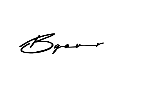How to make Bgour name signature. Use Asem Kandis PERSONAL USE style for creating short signs online. This is the latest handwritten sign. Bgour signature style 9 images and pictures png