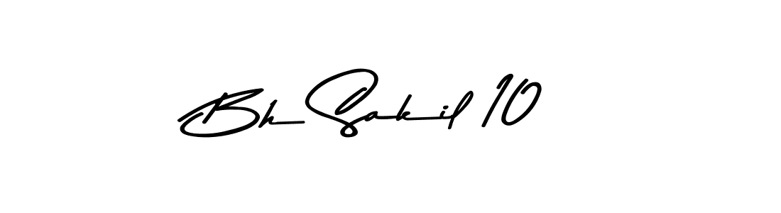 How to make Bh Sakil 10 name signature. Use Asem Kandis PERSONAL USE style for creating short signs online. This is the latest handwritten sign. Bh Sakil 10 signature style 9 images and pictures png