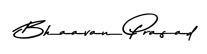 A timeless handwritten aesthetic for Bhaavan Prasad. The Asem Kandis PERSONAL USE font gives your signature a handcrafted feel with natural curves. Bhaavan Prasad signature style 9 images and pictures png