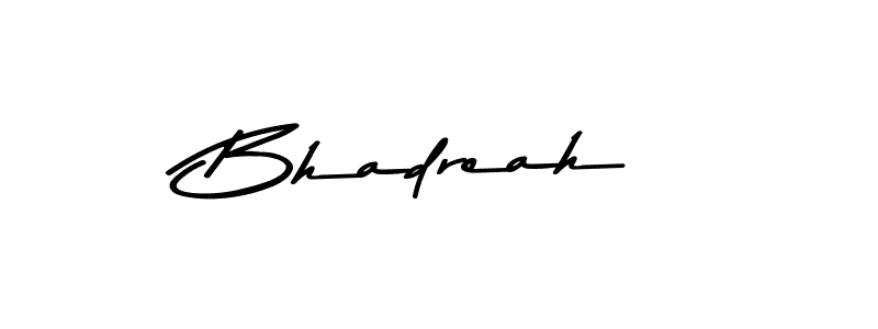 How to make Bhadreah name signature. Use Asem Kandis PERSONAL USE style for creating short signs online. This is the latest handwritten sign. Bhadreah signature style 9 images and pictures png