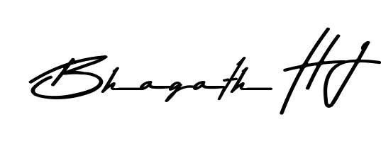 Quickly download Bhagath H J name signature in high-resolution PNG using Asem Kandis PERSONAL USE style. Ready to insert into PDFs and online applications. Bhagath H J signature style 9 images and pictures png