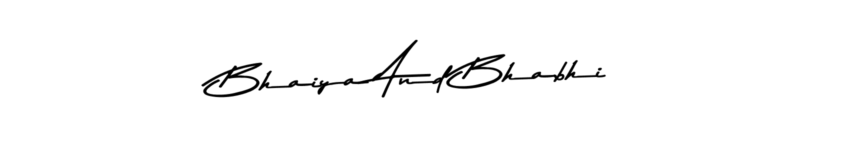 How to make Bhaiya And Bhabhi name signature. Use Asem Kandis PERSONAL USE style for creating short signs online. This is the latest handwritten sign. Bhaiya And Bhabhi signature style 9 images and pictures png
