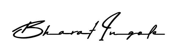 A modern signature idea for name Bharat Ingole using Asem Kandis PERSONAL USE font. Clean strokes and elegant curves make it stand out instantly. Bharat Ingole signature style 9 images and pictures png
