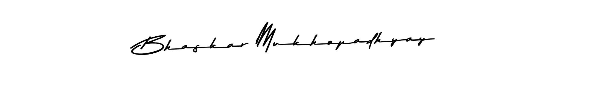 How to make Bhaskar Mukhopadhyay name signature. Use Asem Kandis PERSONAL USE style for creating short signs online. This is the latest handwritten sign. Bhaskar Mukhopadhyay signature style 9 images and pictures png