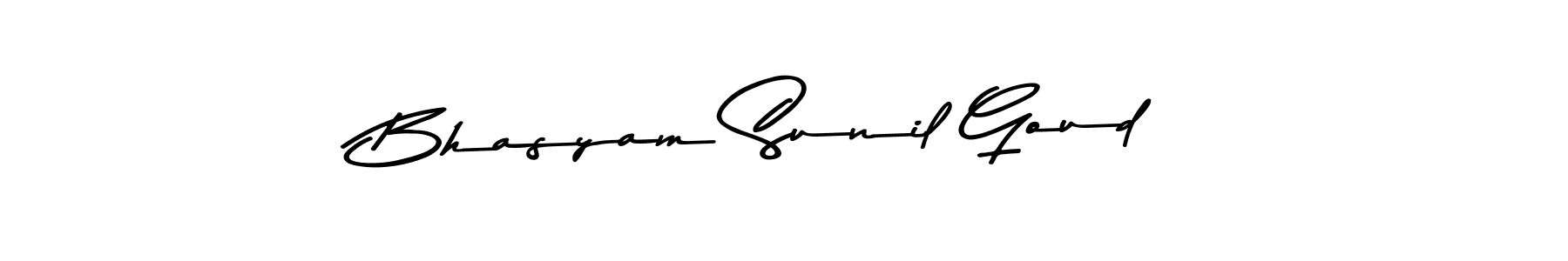 How to make Bhasyam Sunil Goud name signature. Use Asem Kandis PERSONAL USE style for creating short signs online. This is the latest handwritten sign. Bhasyam Sunil Goud signature style 9 images and pictures png