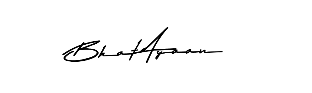 The best way (Asem Kandis PERSONAL USE) to make a short signature is to pick only two or three words in your name. The name Bhat Ayaan include a total of six letters. For converting this name. Bhat Ayaan signature style 9 images and pictures png