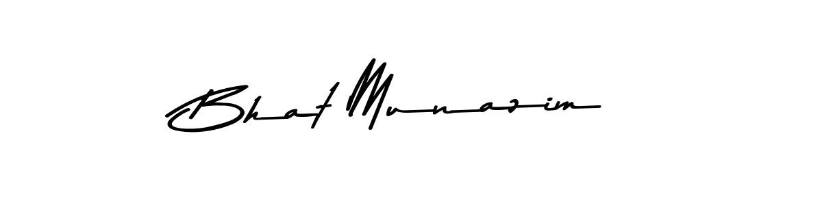 Also You can easily find your signature by using the search form. We will create Bhat Munazim name handwritten signature images for you free of cost using Asem Kandis PERSONAL USE sign style. Bhat Munazim signature style 9 images and pictures png