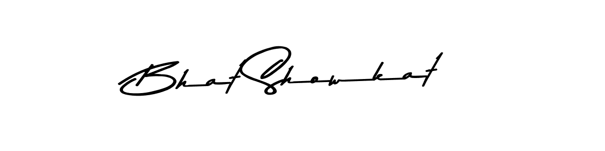 How to make Bhat Showkat name signature. Use Asem Kandis PERSONAL USE style for creating short signs online. This is the latest handwritten sign. Bhat Showkat signature style 9 images and pictures png