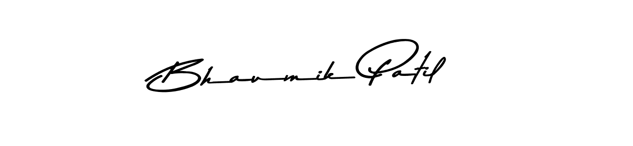 How to make Bhaumik Patil name signature. Use Asem Kandis PERSONAL USE style for creating short signs online. This is the latest handwritten sign. Bhaumik Patil signature style 9 images and pictures png