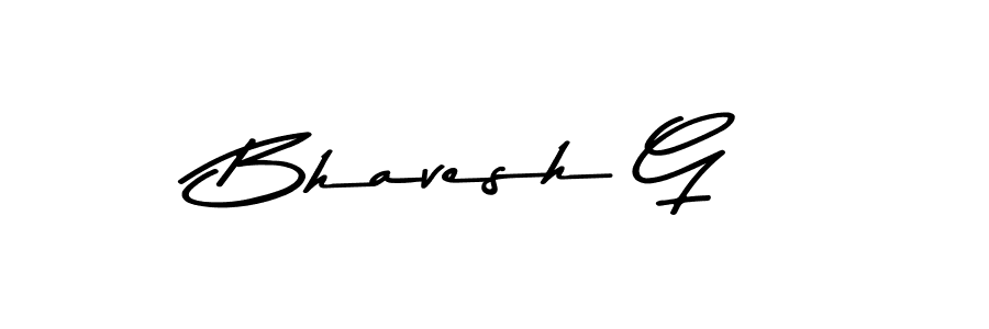 How to make Bhavesh G name signature. Use Asem Kandis PERSONAL USE style for creating short signs online. This is the latest handwritten sign. Bhavesh G signature style 9 images and pictures png