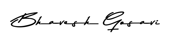 This is the best signature style for the Bhavesh Gosavi name. Also you like these signature font (Asem Kandis PERSONAL USE). Mix name signature. Bhavesh Gosavi signature style 9 images and pictures png