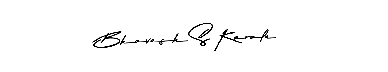 How to make Bhavesh S Karale name signature. Use Asem Kandis PERSONAL USE style for creating short signs online. This is the latest handwritten sign. Bhavesh S Karale signature style 9 images and pictures png