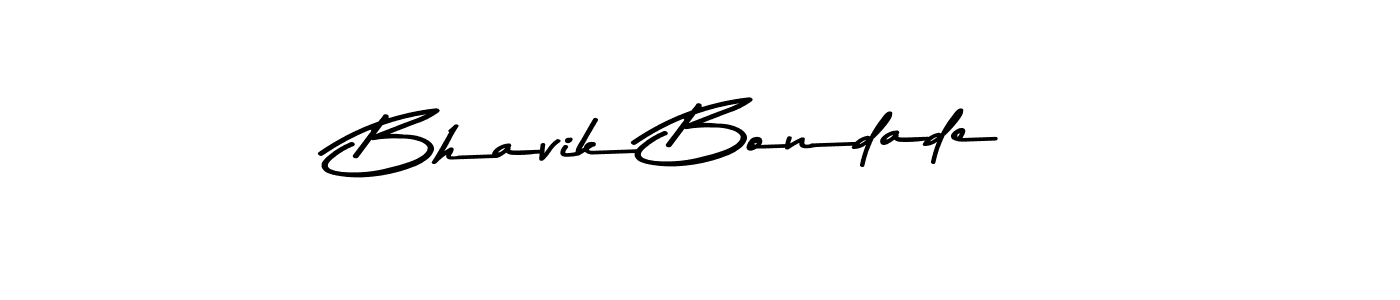 Make a beautiful signature design for name Bhavik Bondade. With this signature (Asem Kandis PERSONAL USE) style, you can create a handwritten signature for free. Bhavik Bondade signature style 9 images and pictures png