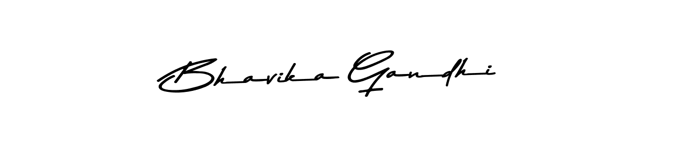 How to make Bhavika Gandhi name signature. Use Asem Kandis PERSONAL USE style for creating short signs online. This is the latest handwritten sign. Bhavika Gandhi signature style 9 images and pictures png