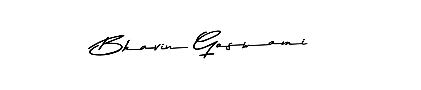 Create a beautiful signature design for name Bhavin Goswami. With this signature (Asem Kandis PERSONAL USE) fonts, you can make a handwritten signature for free. Bhavin Goswami signature style 9 images and pictures png