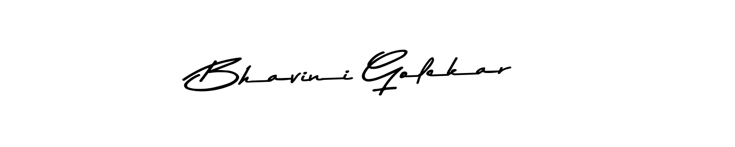 How to make Bhavini Golekar name signature. Use Asem Kandis PERSONAL USE style for creating short signs online. This is the latest handwritten sign. Bhavini Golekar signature style 9 images and pictures png