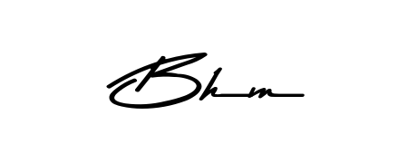 A stylish, flowing autograph style designed for name Bhm using Asem Kandis PERSONAL USE typography. Perfect for digital creative projects. Bhm signature style 9 images and pictures png