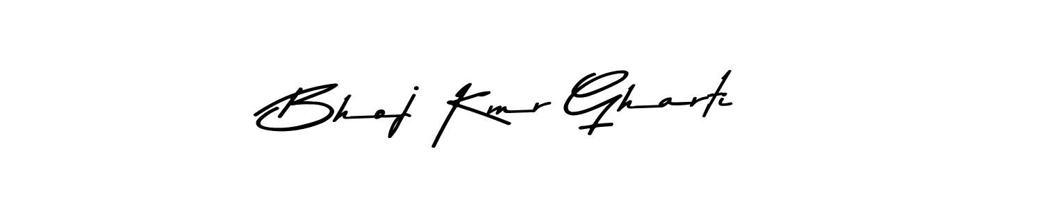 How to make Bhoj Kmr Gharti name signature. Use Asem Kandis PERSONAL USE style for creating short signs online. This is the latest handwritten sign. Bhoj Kmr Gharti signature style 9 images and pictures png