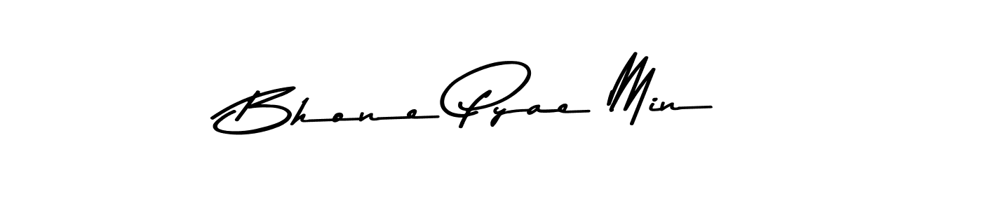 The best way (Asem Kandis PERSONAL USE) to make a short signature is to pick only two or three words in your name. The name Bhone Pyae Min include a total of six letters. For converting this name. Bhone Pyae Min signature style 9 images and pictures png