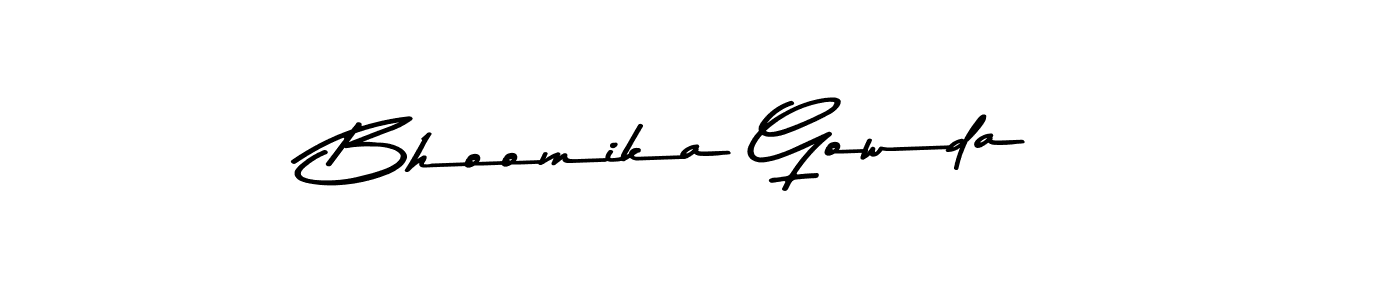 Make a beautiful signature design for name Bhoomika Gowda. With this signature (Asem Kandis PERSONAL USE) style, you can create a handwritten signature for free. Bhoomika Gowda signature style 9 images and pictures png