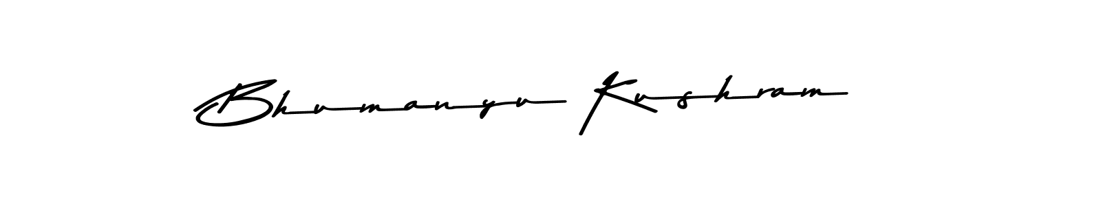 Create a beautiful signature design for name Bhumanyu Kushram. With this signature (Asem Kandis PERSONAL USE) fonts, you can make a handwritten signature for free. Bhumanyu Kushram signature style 9 images and pictures png