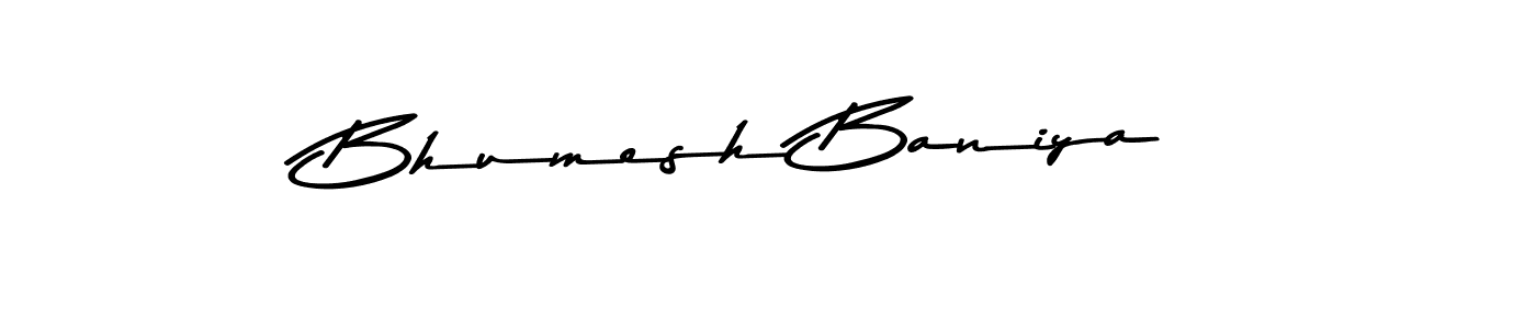 The best way (Asem Kandis PERSONAL USE) to make a short signature is to pick only two or three words in your name. The name Bhumesh Baniya include a total of six letters. For converting this name. Bhumesh Baniya signature style 9 images and pictures png