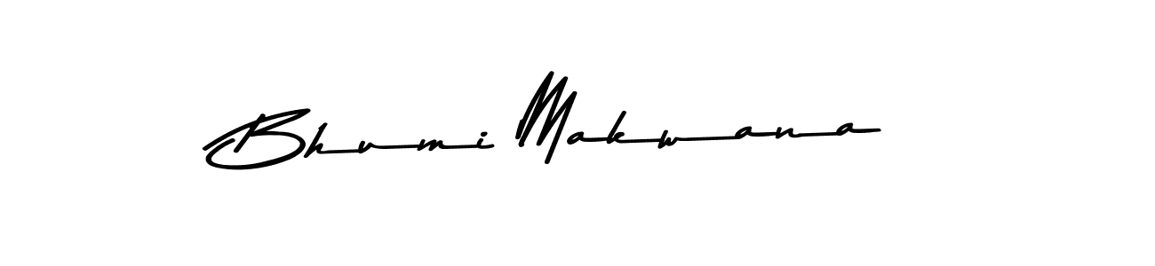 Design your own signature with our free online signature maker. With this signature software, you can create a handwritten (Asem Kandis PERSONAL USE) signature for name Bhumi Makwana. Bhumi Makwana signature style 9 images and pictures png