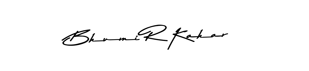 Create a beautiful signature design for name Bhumi R Kahar. With this signature (Asem Kandis PERSONAL USE) fonts, you can make a handwritten signature for free. Bhumi R Kahar signature style 9 images and pictures png