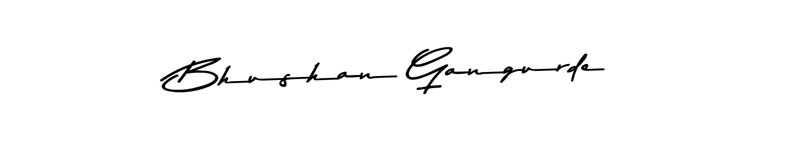 Make a beautiful signature design for name Bhushan Gangurde. With this signature (Asem Kandis PERSONAL USE) style, you can create a handwritten signature for free. Bhushan Gangurde signature style 9 images and pictures png