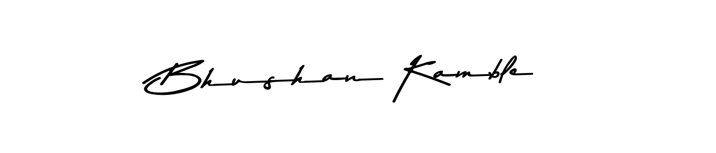 How to make Bhushan Kamble name signature. Use Asem Kandis PERSONAL USE style for creating short signs online. This is the latest handwritten sign. Bhushan Kamble signature style 9 images and pictures png