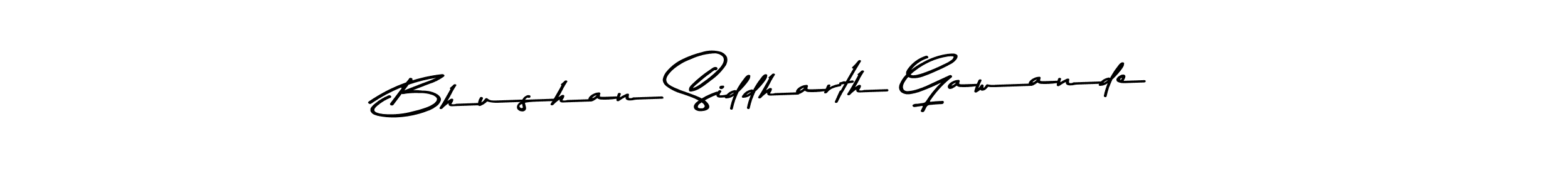 Make a beautiful signature design for name Bhushan Siddharth Gawande. With this signature (Asem Kandis PERSONAL USE) style, you can create a handwritten signature for free. Bhushan Siddharth Gawande signature style 9 images and pictures png