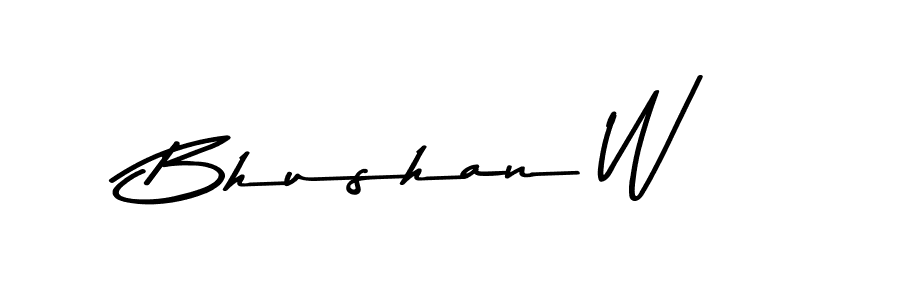 Bhushan W stylish signature style. Best Handwritten Sign (Asem Kandis PERSONAL USE) for my name. Handwritten Signature Collection Ideas for my name Bhushan W. Bhushan W signature style 9 images and pictures png