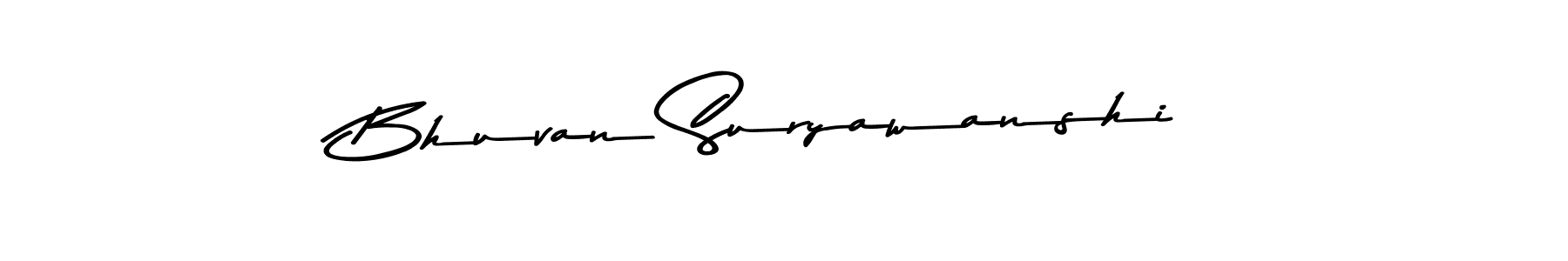 How to make Bhuvan Suryawanshi name signature. Use Asem Kandis PERSONAL USE style for creating short signs online. This is the latest handwritten sign. Bhuvan Suryawanshi signature style 9 images and pictures png