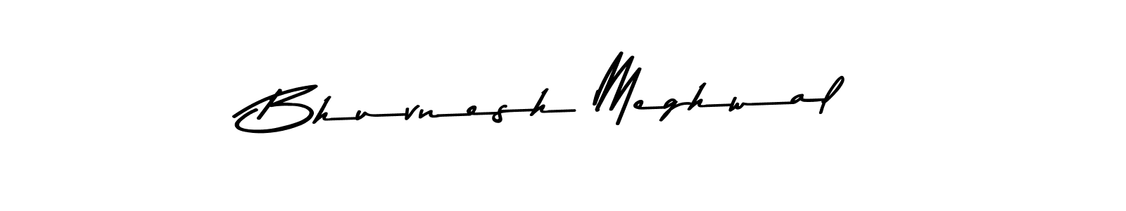 Create a beautiful signature design for name Bhuvnesh Meghwal. With this signature (Asem Kandis PERSONAL USE) fonts, you can make a handwritten signature for free. Bhuvnesh Meghwal signature style 9 images and pictures png