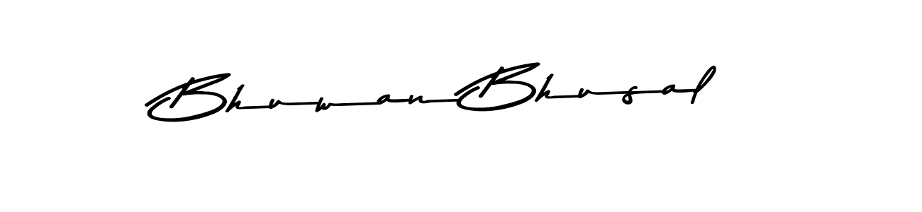 How to make Bhuwan Bhusal name signature. Use Asem Kandis PERSONAL USE style for creating short signs online. This is the latest handwritten sign. Bhuwan Bhusal signature style 9 images and pictures png