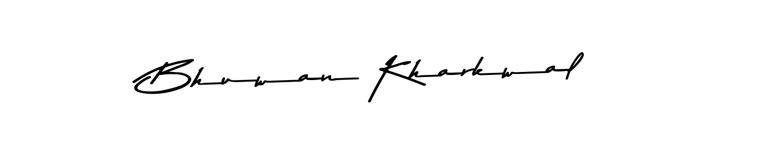 Make a beautiful signature design for name Bhuwan Kharkwal. With this signature (Asem Kandis PERSONAL USE) style, you can create a handwritten signature for free. Bhuwan Kharkwal signature style 9 images and pictures png