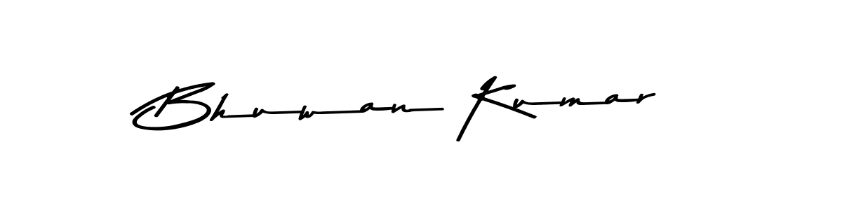 Make a beautiful signature design for name Bhuwan Kumar. With this signature (Asem Kandis PERSONAL USE) style, you can create a handwritten signature for free. Bhuwan Kumar signature style 9 images and pictures png