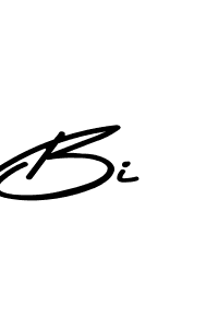 Create a beautiful signature design for name Bi. With this signature (Asem Kandis PERSONAL USE) fonts, you can make a handwritten signature for free. Bi signature style 9 images and pictures png