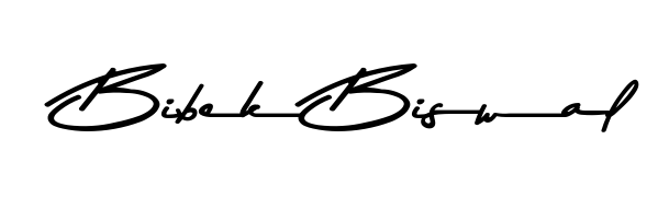 Create an unforgettable impression when signing with Bibek Biswal name styled in Asem Kandis PERSONAL USE typography. 100% free online generator. Bibek Biswal signature style 9 images and pictures png