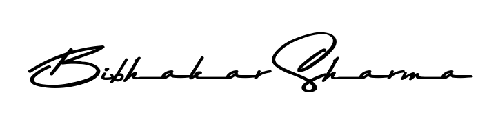 The Asem Kandis PERSONAL USE font transforms the name Bibhakar Sharma into an executive sign with sharp precision and distinguished character. Bibhakar Sharma signature style 9 images and pictures png