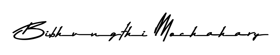 Get an exclusive digital autograph for Bibhungthi Mochahary. The Asem Kandis PERSONAL USE typeface captures the charm of real penmanship on paper. Bibhungthi Mochahary signature style 9 images and pictures png