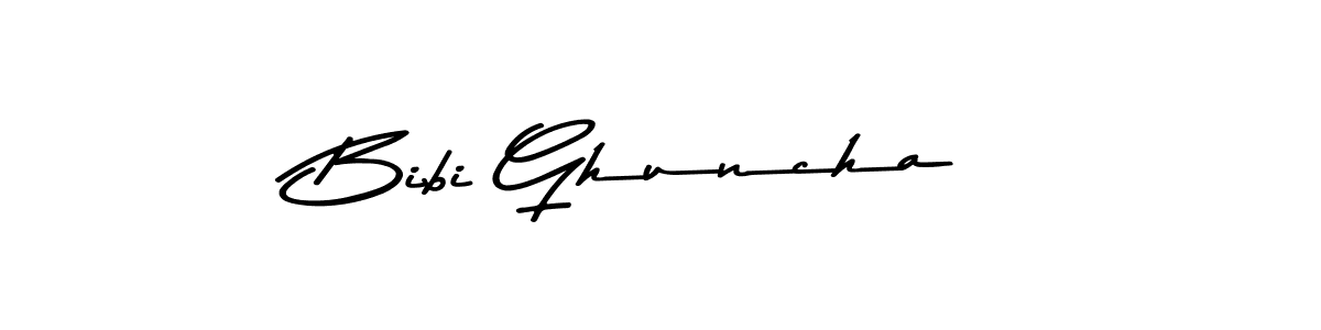 How to make Bibi Ghuncha name signature. Use Asem Kandis PERSONAL USE style for creating short signs online. This is the latest handwritten sign. Bibi Ghuncha signature style 9 images and pictures png