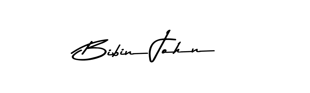 How to make Bibin John name signature. Use Asem Kandis PERSONAL USE style for creating short signs online. This is the latest handwritten sign. Bibin John signature style 9 images and pictures png