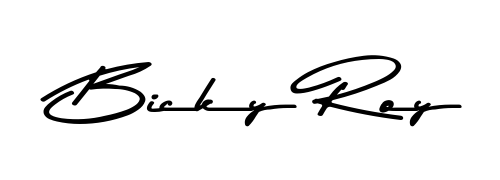 How to make Bicky Roy name signature. Use Asem Kandis PERSONAL USE style for creating short signs online. This is the latest handwritten sign. Bicky Roy signature style 9 images and pictures png