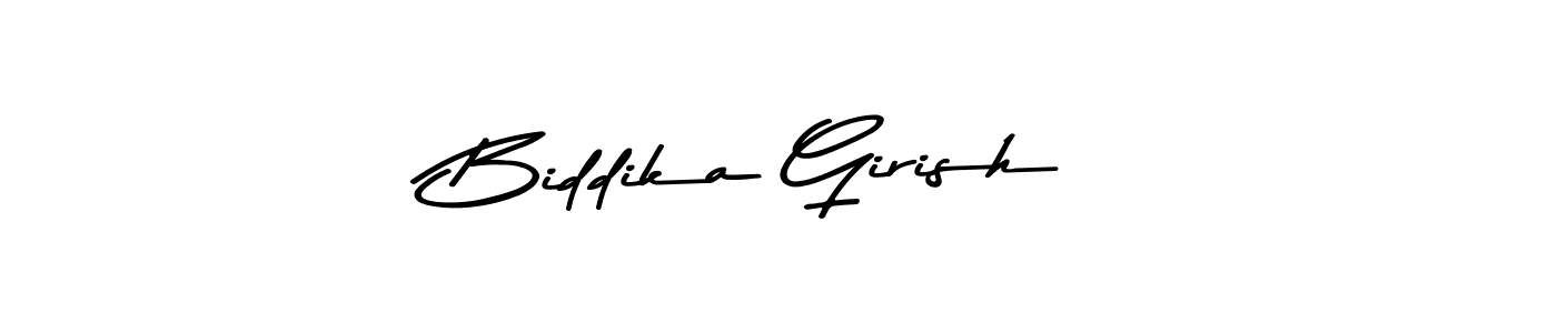 How to make Biddika Girish name signature. Use Asem Kandis PERSONAL USE style for creating short signs online. This is the latest handwritten sign. Biddika Girish signature style 9 images and pictures png