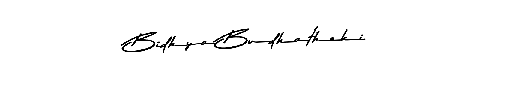 Make a beautiful signature design for name Bidhya Budhathoki. With this signature (Asem Kandis PERSONAL USE) style, you can create a handwritten signature for free. Bidhya Budhathoki signature style 9 images and pictures png