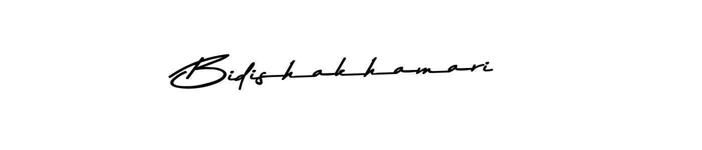 How to make Bidishakhamari name signature. Use Asem Kandis PERSONAL USE style for creating short signs online. This is the latest handwritten sign. Bidishakhamari signature style 9 images and pictures png