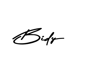 How to make Bidy name signature. Use Asem Kandis PERSONAL USE style for creating short signs online. This is the latest handwritten sign. Bidy signature style 9 images and pictures png