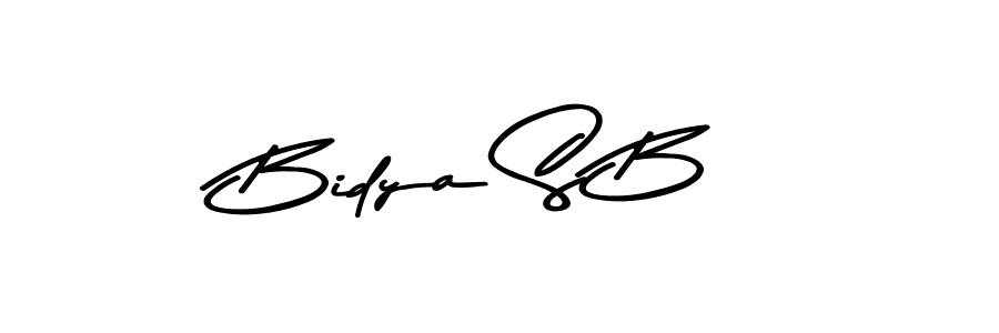How to make Bidya S B name signature. Use Asem Kandis PERSONAL USE style for creating short signs online. This is the latest handwritten sign. Bidya S B signature style 9 images and pictures png